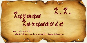 Kuzman Korunović vizit kartica